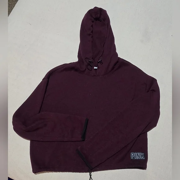 PINK Victoria's Secret Maroon Pull On  Hoodie Women's Size S - Picture 2 of 4
